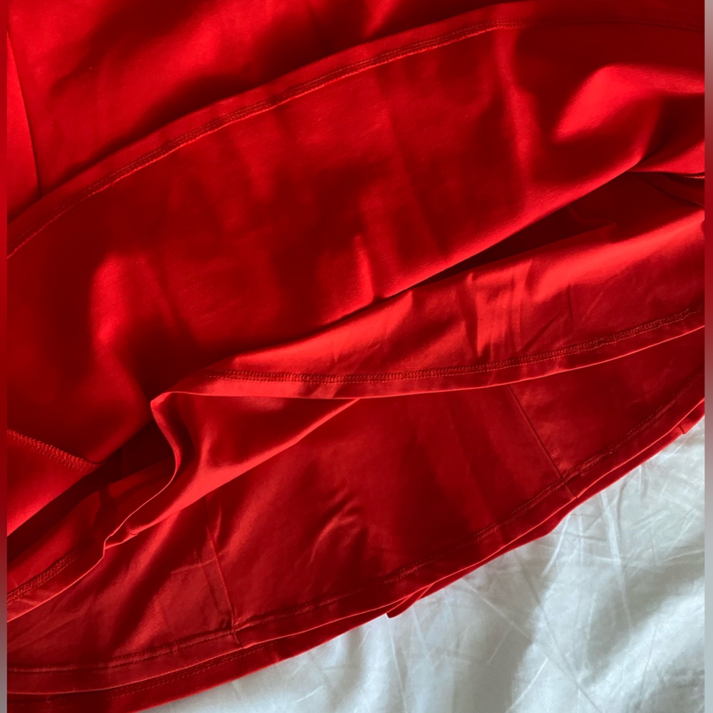 Halston Heritage Red Cut Out Bateau Neckline knee length Dress 3/4 Sleeve US 4 - Picture 15 of 16